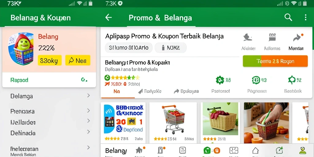 Tampilan antarmuka aplikasi 73K yang user-friendly.