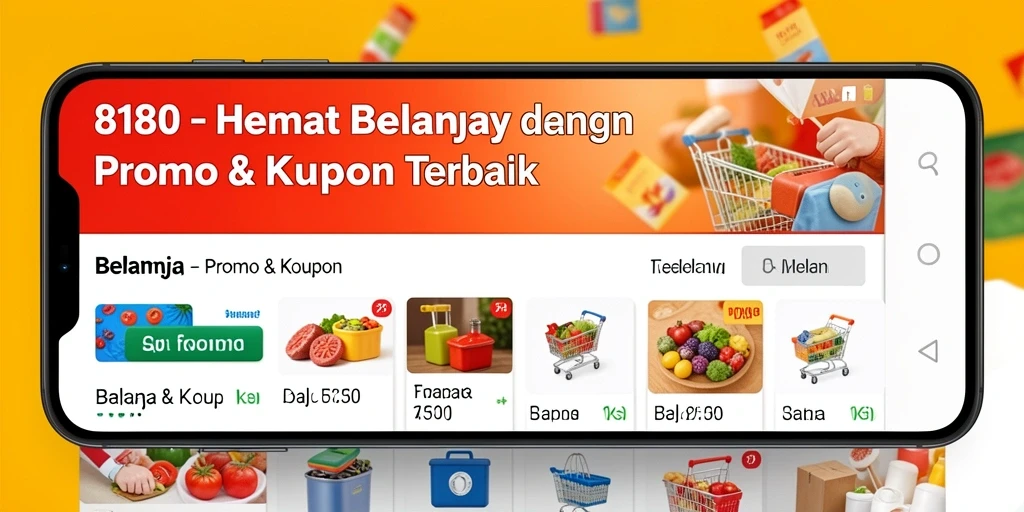 Tampilan antarmuka aplikasi 8180 untuk Promo & Kupon.