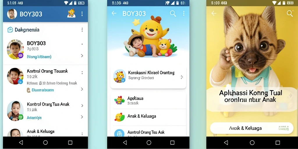 Antarmuka BOY303 yang intuitif untuk kontrol orang tua.