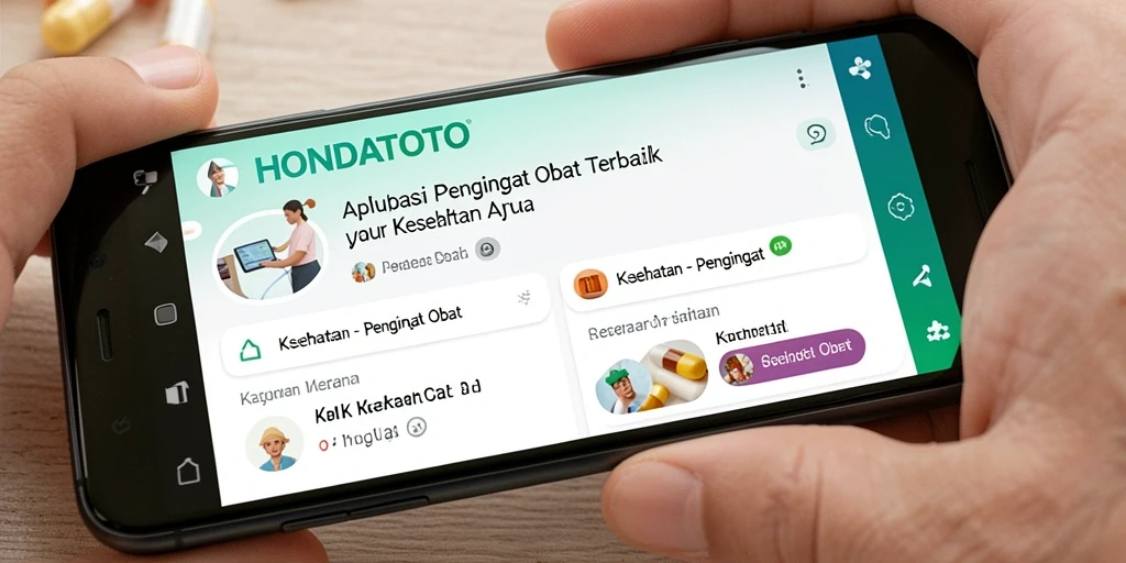 Antarmuka HONDATOTO menampilkan fitur pengingat obat yang intuitif.