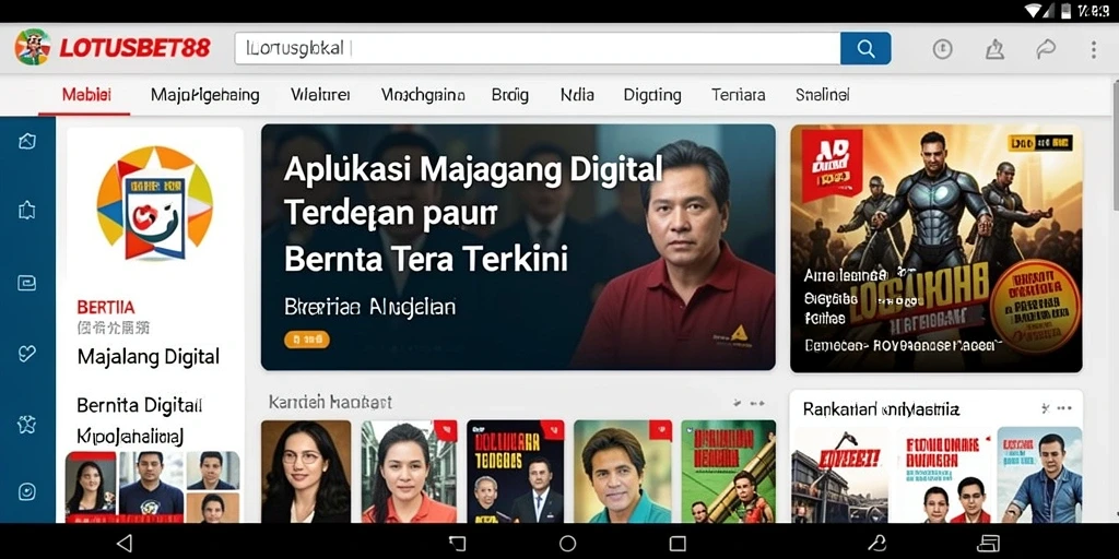 Tampilan antarmuka aplikasi LOTUSBET88 yang menarik dan modern.