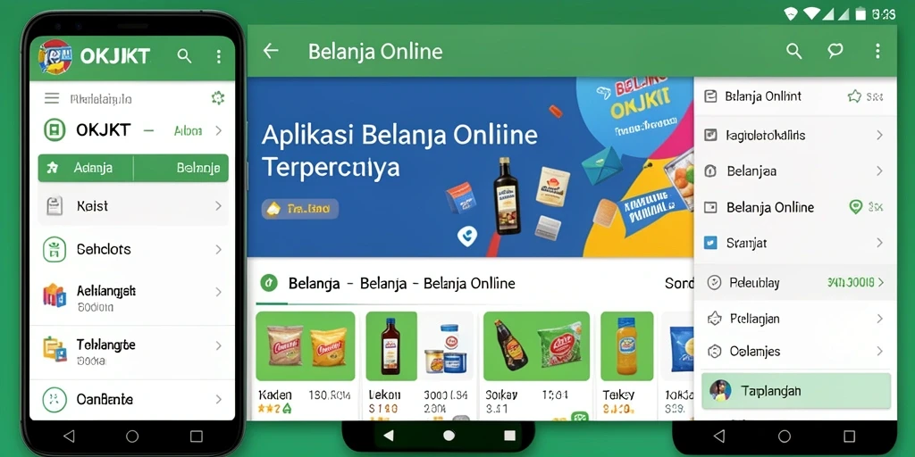 Tampilan antarmuka pengguna OKJKT untuk belanja online.