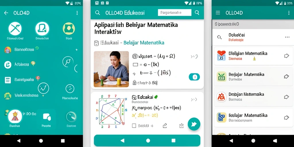 Menampilkan antarmuka menarik OLLO4D untuk belajar matematika.