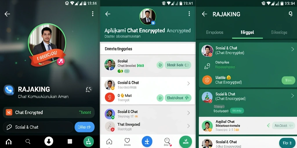 Tampilan antarmuka user-friendly RAJAKING untuk chat aman.