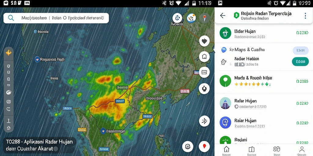Tampilan peta radar hujan TO288 yang informatif dan mudah dipahami.